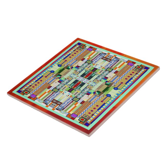 Art Deco: Festes Glas 2 Fliese (Seite)