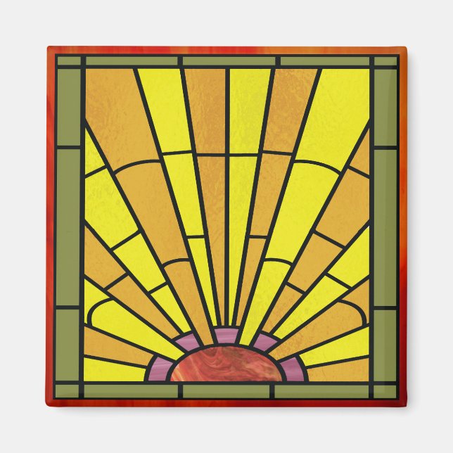 Art Deco: Festes Glas 3 Magnet (Vorne)