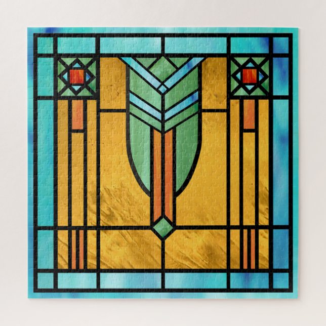 Art Deco: Festes Glas 3 Puzzle (Vertikal)