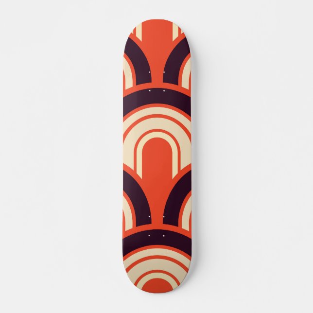 Art Deco Fifties Retro Abstrakte Kunst Skateboard (Vorne)