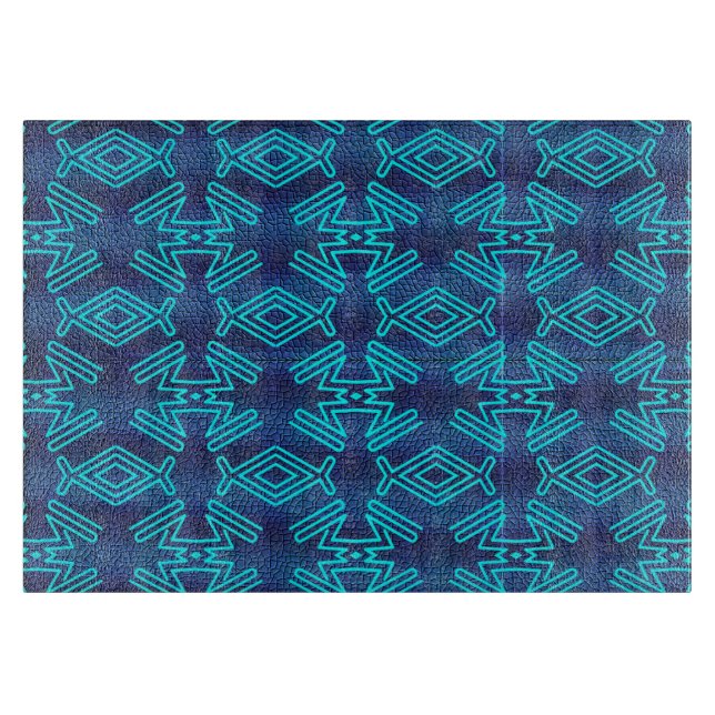 Art Deco Fisch und Frösche Schneidebrett (Vorderseite)