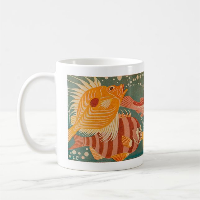 Art Deco Fish Design Tasse (Links)