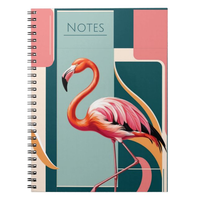 Art Deco Flamingo Notizblock (Vorderseite)