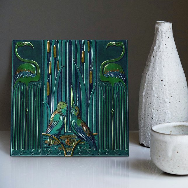Art Deco Flamingo Wand Deco Fliese (Von Creator hochgeladen)