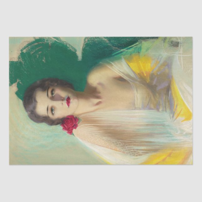 Art Deco Flapper Dancing Bar Scene Gatsby der 20er Seidenpapier (Vorderseite)