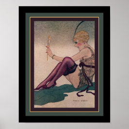 Art Deco Flapper der 1920er Jahre mit Mirror Poster