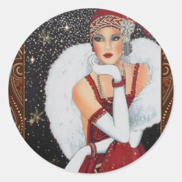 Art Deco Flapper Girl Aufkleber
