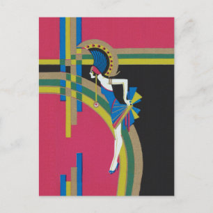 Art Deco Flapper Postkarte
