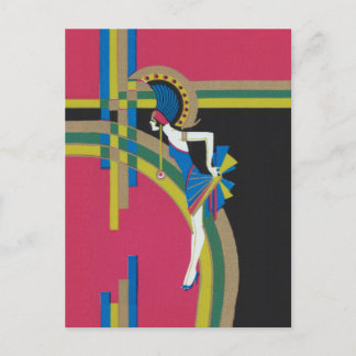 Art Deco Flapper Postkarte
