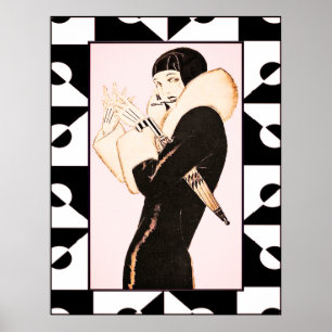 Art Deco Flapper (Rene Vincent 1920/30er) Poster