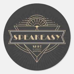 Art Deco Flapper Speakeasy im Stil der 1920er Jahr Runder Aufkleber