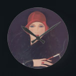Art Deco Flapper Wall Clock Runde Wanduhr<br><div class="desc">Perfekt für die Kunst Deko Zuhause.</div>