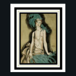 Art Deco "Flapper with Feathers" 16 x 20 Poster<br><div class="desc">Nice Art Deco Poster "Flapper with Feathers" 16 x 20. www.jocostudio.com</div>