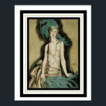 Art Deco "Flapper with Feathers" 16 x 20 Poster<br><div class="desc">Nice Art Deco Poster "Flapper with Feathers" 16 x 20. www.jocostudio.com</div>