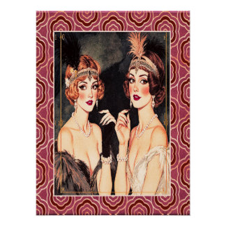 Art Deco Flappers im Party. Poster
