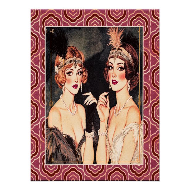 Art Deco Flappers im Party. Poster (Vorderseite)