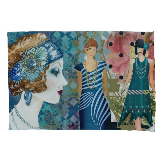Art Deco Flappers Kissenbezug (Vorderseite)