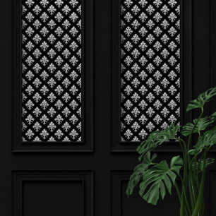 Art Deco Fleur-de-lis Weißes Muster Tapete