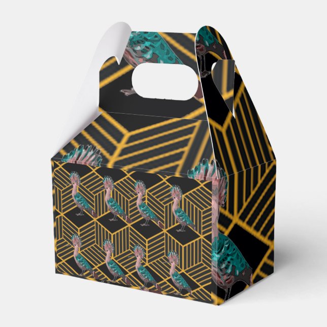 Art Deco Flock Bird Geschenkschachtel (Vorderseite)
