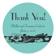 Art Deco Floral Border Wedding Danke!