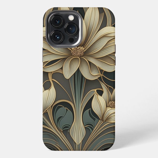 Art Deco Floral Design #2 iPhone / iPad Fall Hülle (Rückseite)