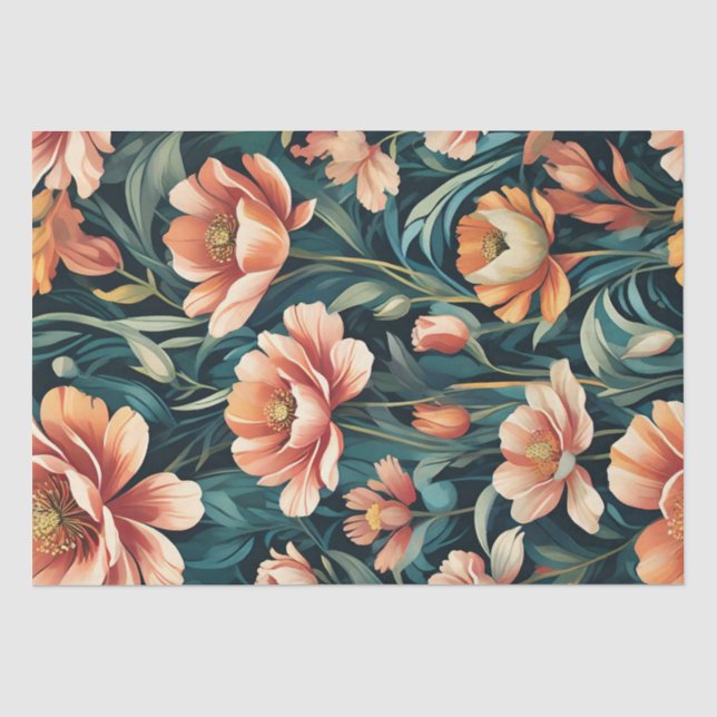Art Deco Floral Design Seidenpapier (Vorderseite)