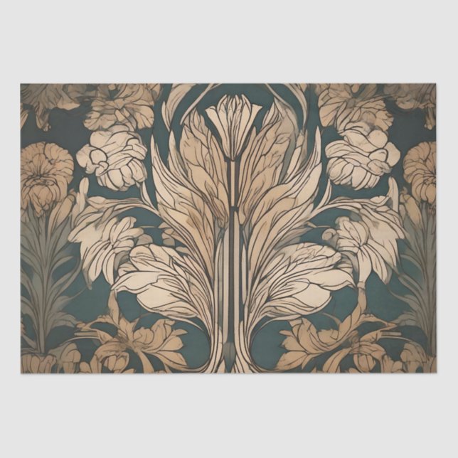 Art Deco Floral Design Seidenpapier (Vorderseite)