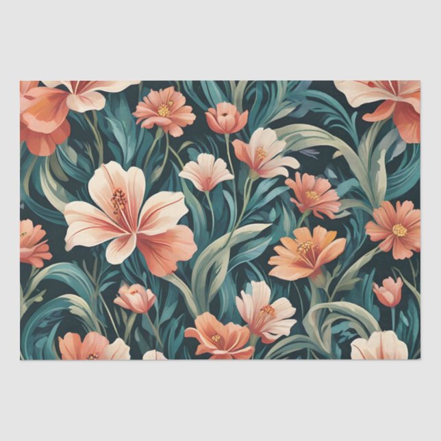 Art Deco Floral Design Seidenpapier (Vorderseite)