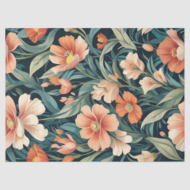 Art Deco Floral Design Seidenpapier (Vorderseite)