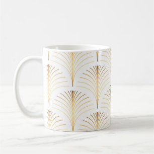 Art Deco Floral: Goldene Eleganz. Kaffeetasse
