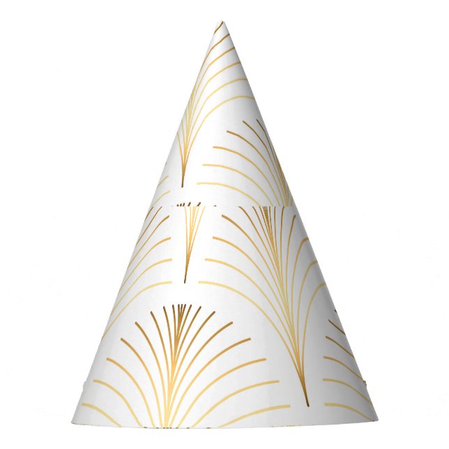 Art Deco Floral: Goldene Eleganz. Partyhütchen (Vorderseite)