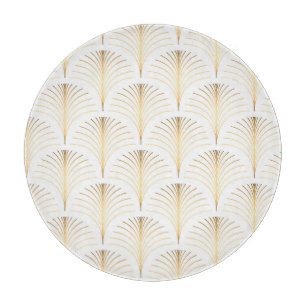 Art Deco Floral: Goldene Eleganz. Schneidebrett