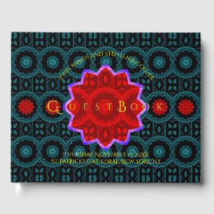 Art Deco Floral Guest Book Gästebuch