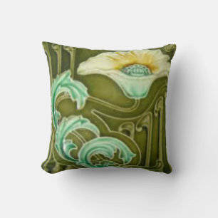 Art Deco Floral Throw Kissen