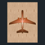 Art-Deco-Flugzeug, Bronze, Gold und Rostbraun Poster<br><div class="desc">Drucken in einem Art-Deco-inspirierten Konzept eines futuristischen Flugzeug,  in einem gestreiften,  seidigen Farbverlauf von Bronze / Rostbraun,  mit weichem Gold,  auf beige und braun,  Deko Hintergrund</div>