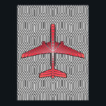 Art Deco Flugzeug, Coral Orange und Silver Grau Poster<br><div class="desc">Drucken in einem Art-Déco-inspirierten Konzept eines futuristischen Flugzeug,  in einem gestreiften,  seidigen Farbverlauf von silbergrauen / grauen Streifen auf tiefkorallenorange,  gegen ein leicht und tiefsilber grau,  Deko Hintergrund</div>
