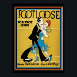 Art Deco "Footlose" Blatt Musik Print 12 x 16 Poster<br><div class="desc">Niedlicher Deko Notenüberzug - 12 x 16</div>