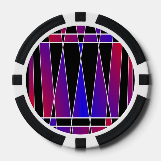 Art Deco "Fractured" von Kenneth Yoncich Pokerchips (Vorderseite)