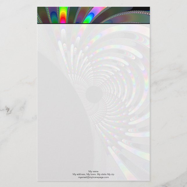 Art Deco Fraktal Briefpapier (Vorderseite)