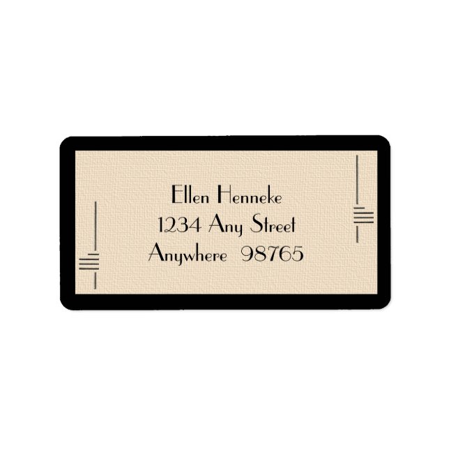 Art Deco Frame Adressaufkleber (Vorne)