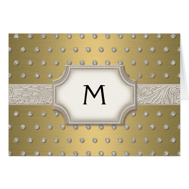 Art Deco Frame Champagne Silver Jewel Dots (Vorderseite (Horizontal))