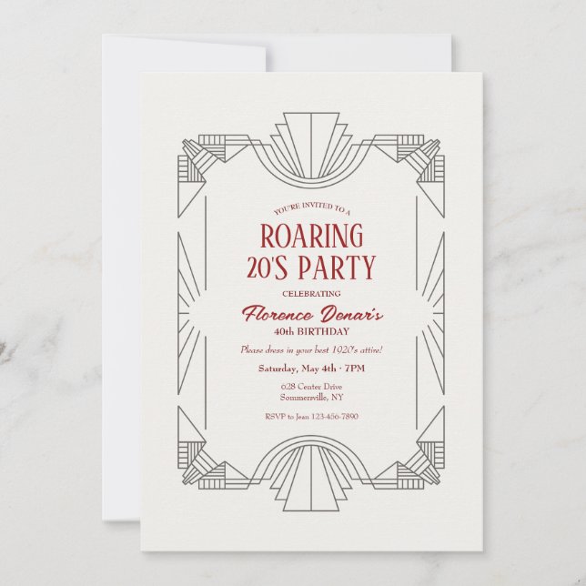 Art Deco Frame Einladung (Vorderseite)