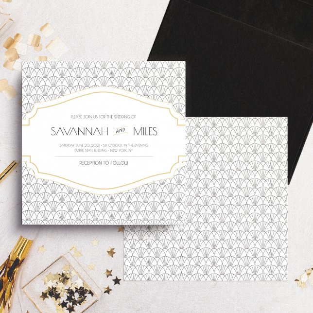 Art Deco Frame Square Einladung Hochzeit (Von Creator hochgeladen)