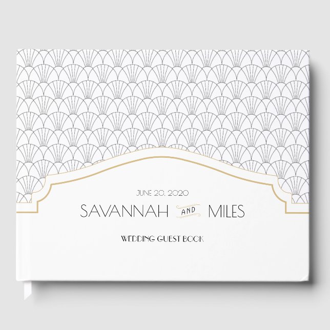 Art Deco Frame Wedding Gästebuch (Vorderseite)