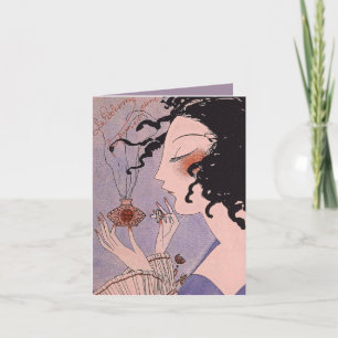 Art Deco französische Parfümwerbung Notizkarte Karte