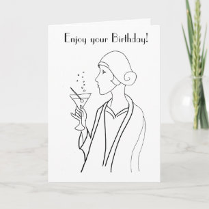 Art Deco Frau Birthday Karte