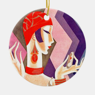 Art Deco Frau der 1920er Jahre Keramikornament
