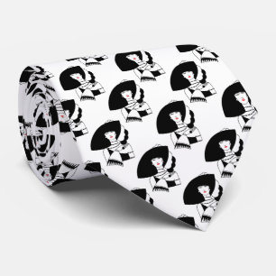 Art Deco Frau in Big Hat Gloves RL Krawatte