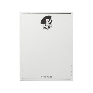 Art Deco Frau in Big Hat Gloves RL Notizblock