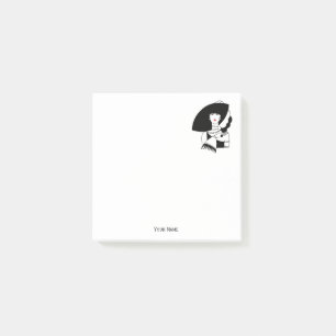 Art Deco Frau in Big Hat Gloves RL Post-it Klebezettel